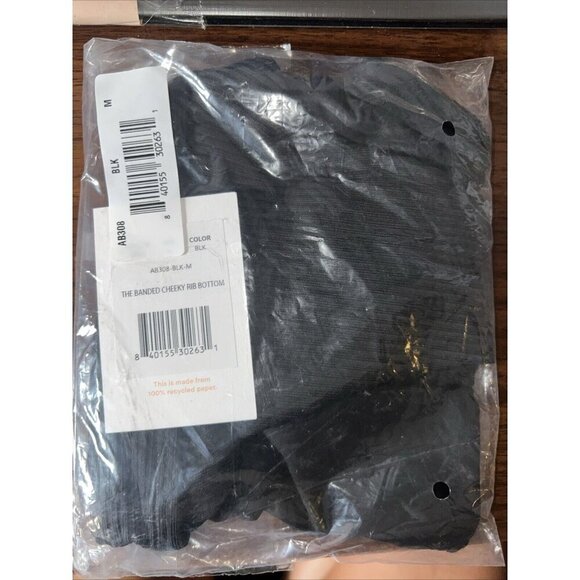 Andie Swim The Banded Cheeky Bikini Bottom Medium Black New With Tags C1 - Picture 8 of 9